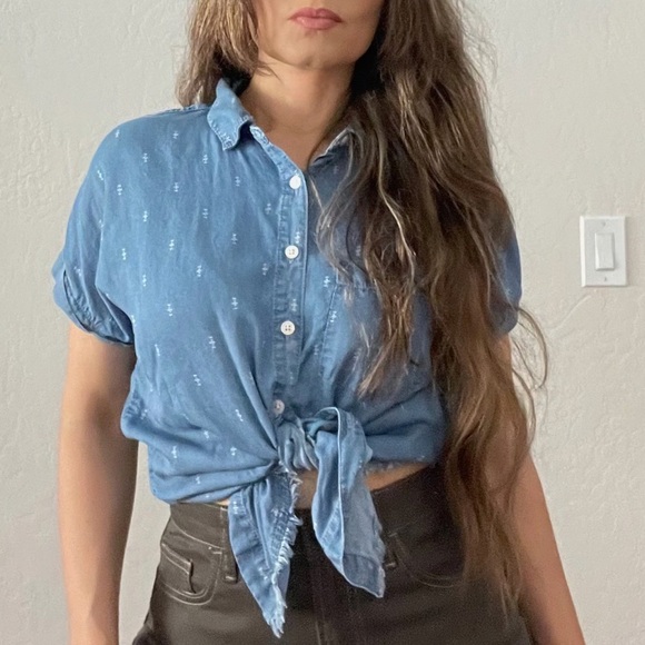Denim button up top - Picture 8 of 8
